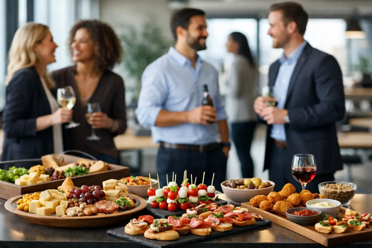 Borrel catering voor kantoor die sfeer brengt